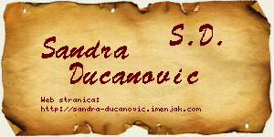 Sandra Ducanović vizit kartica